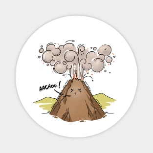 Volcano Achoo Funny Magnet